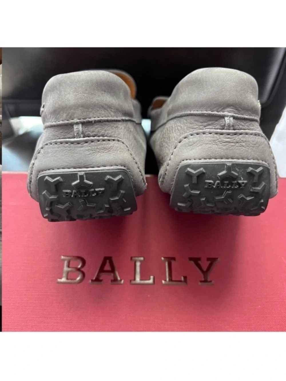 New! BALLY Logo Pearce Suede Leather Moccasin Driving Loafers